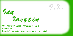 ida kosztin business card